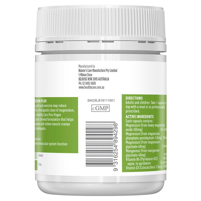 Healthy Care Pure Vegan Magnesium Plus 60 Capsules