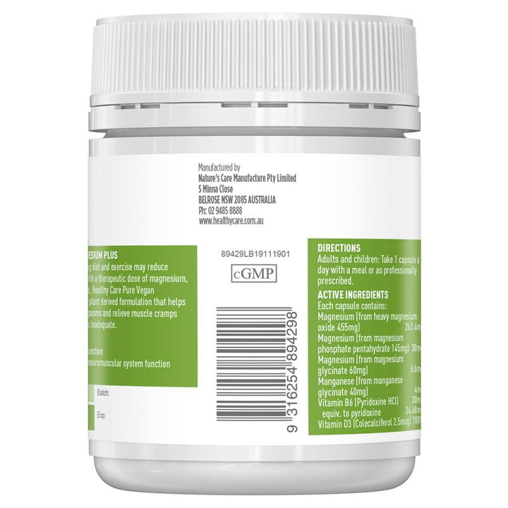 Healthy Care Pure Vegan Magnesium Plus 60 Capsules