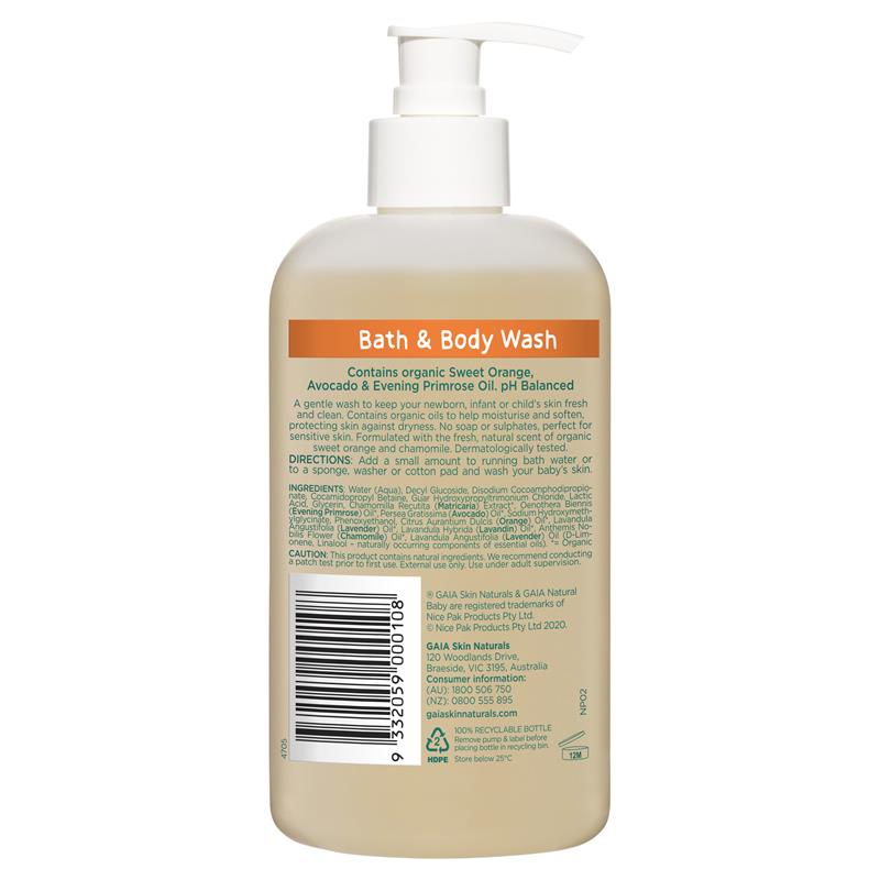 Gaia Natural Baby Hair & Body Wash 500ml