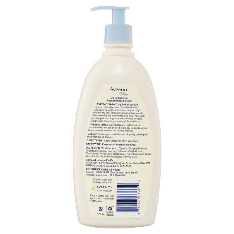 Aveeno Baby Daily Moisture Fragrance Free Lotion 532mL