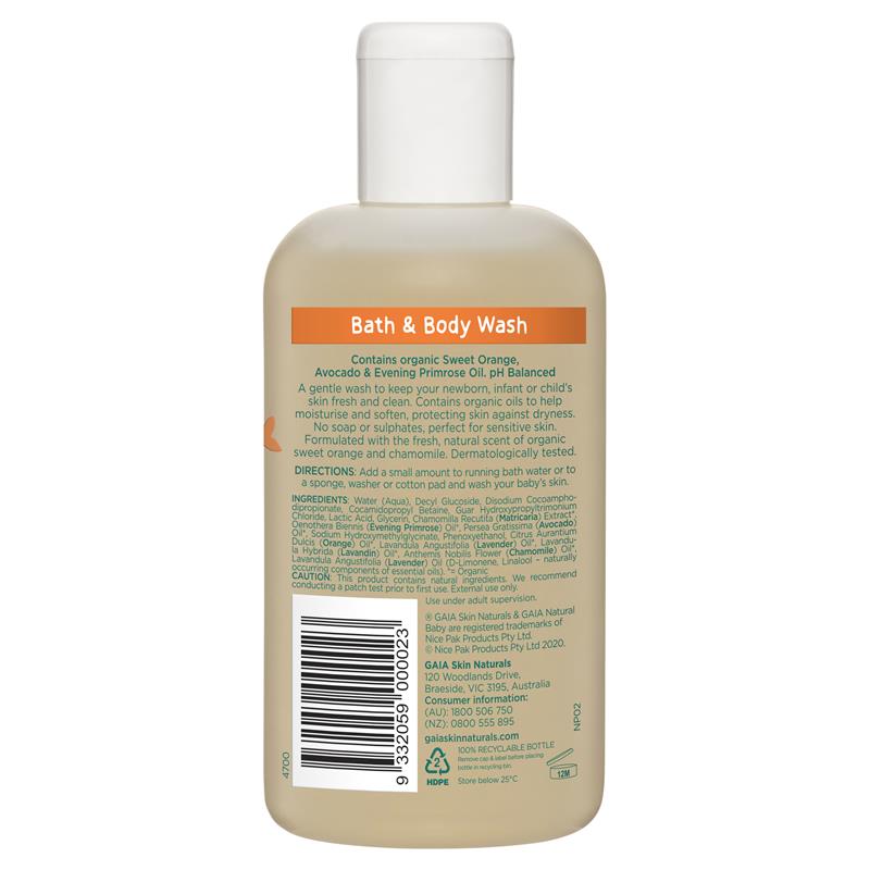 Gaia Natural Baby Bath & Body Wash 250ml