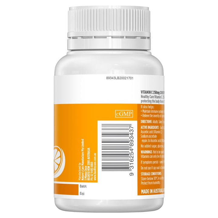 Healthy Care Vitamin C 250mg 150 Chewable Tablets