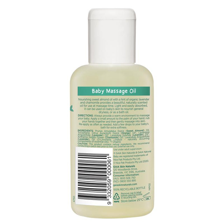 Gaia Natural Baby Massage Oil 125mL