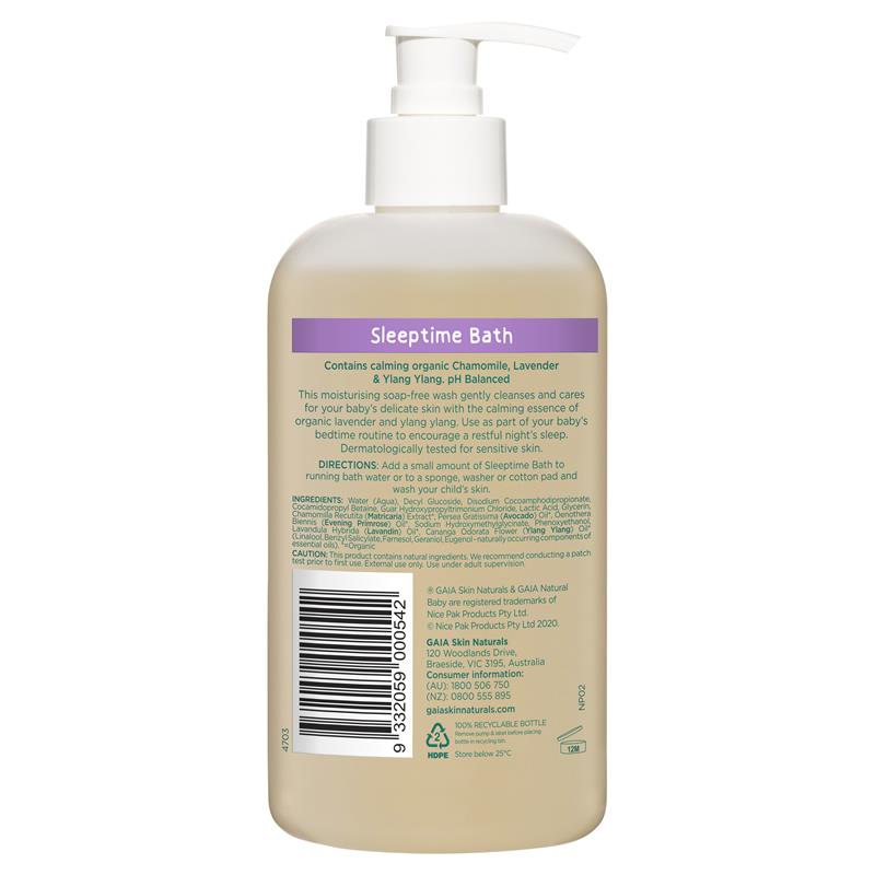 Gaia Natural Baby Sleeptime Bath Wash 500ml