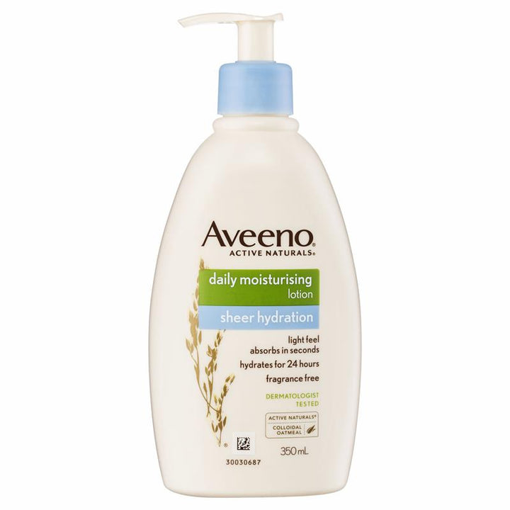 Aveeno Active Naturals Daily Moisturising Sheer Hydration Fragrance Free Lotion 350mL | 澳洲代購 | 空運到港