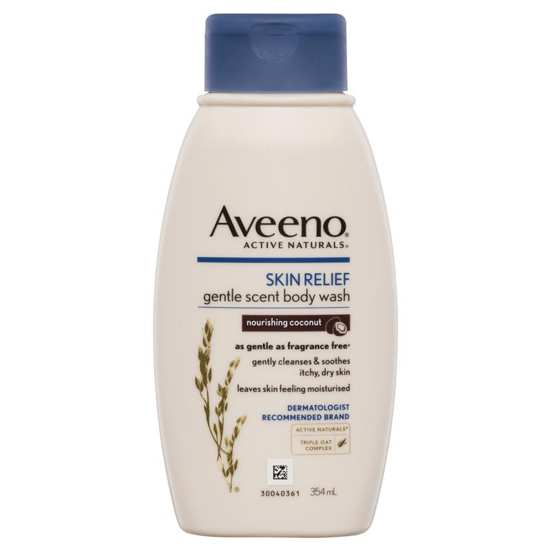 Aveeno Active Naturals Skin Relief Gentle Scent Body Wash Nourishing Coconut 354mL | 澳洲代購 | 空運到港