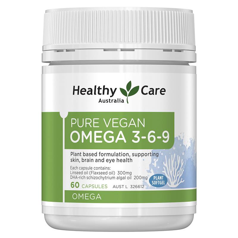 Healthy Care Pure Vegan Omega 3-6-9 60 Capsules | 澳洲代購 | 空運到港