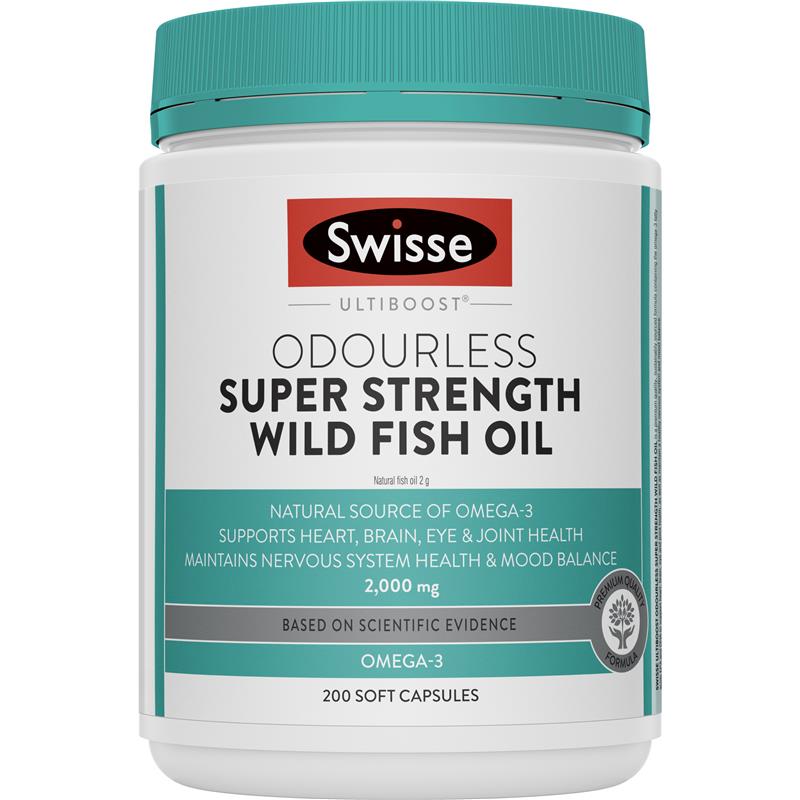 Swisse Odourless Super Strength Wild Fish Oil 2000mg 200 Capsules | 澳洲代購 | 空運到港