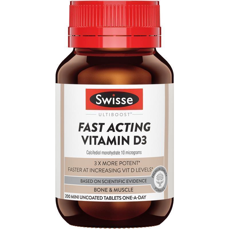 Swisse Fast Acting Vitamin D3 200 Tablets | 澳洲代購 | 空運到港
