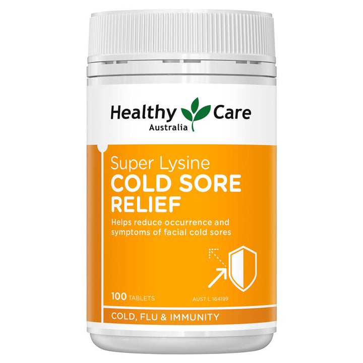 Healthy Care Super Lysine Cold Sore Relief 1000mg 100 Tablets | 澳洲代購 | 空運到港