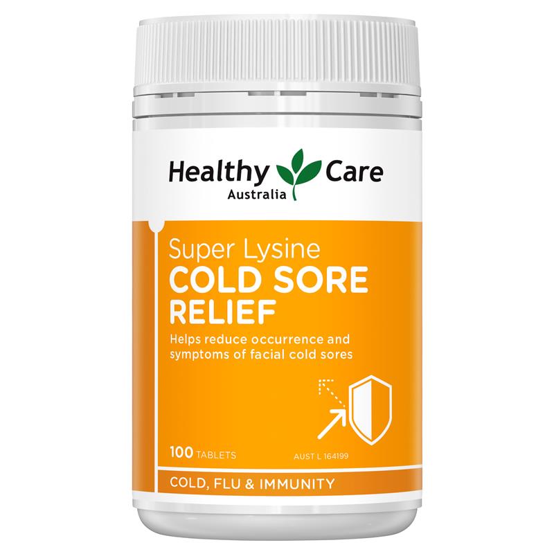 Healthy Care Super Lysine Cold Sore Relief 1000mg 100 Tablets | 澳洲代購 | 空運到港