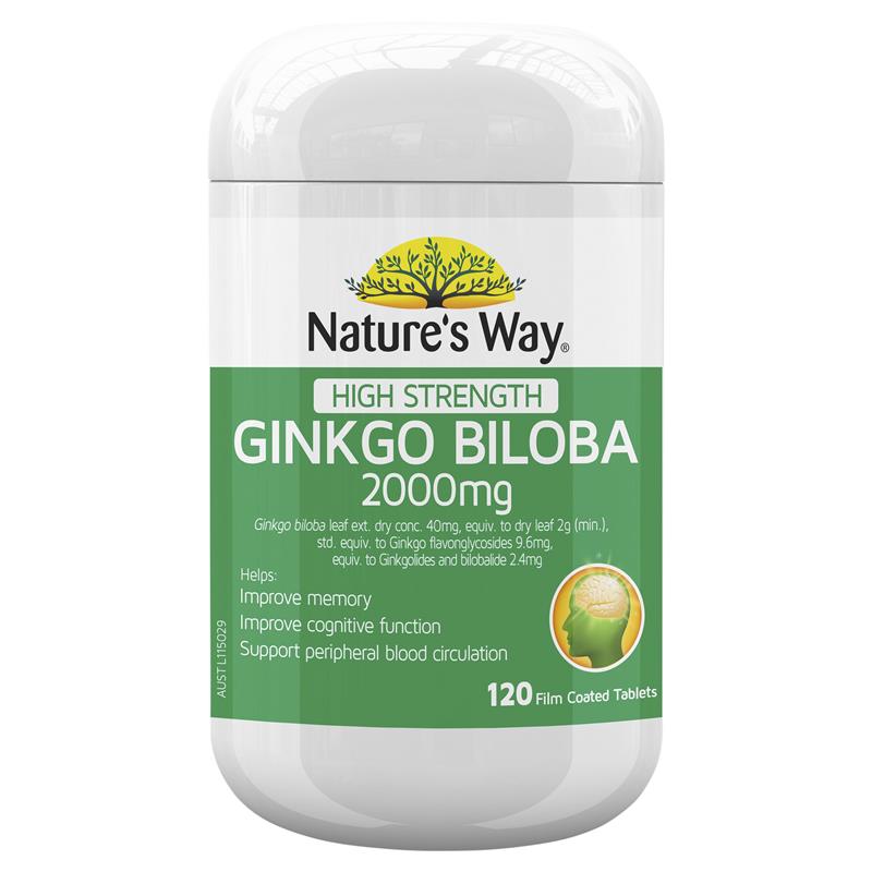 Nature's Way Ginkgo Biloba 2000mg 120 Tablets
