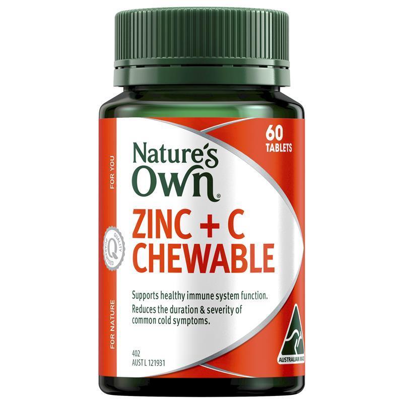 Nature's Own Zinc + C 60 Chewable Tablets | 澳洲代購 | 空運到港