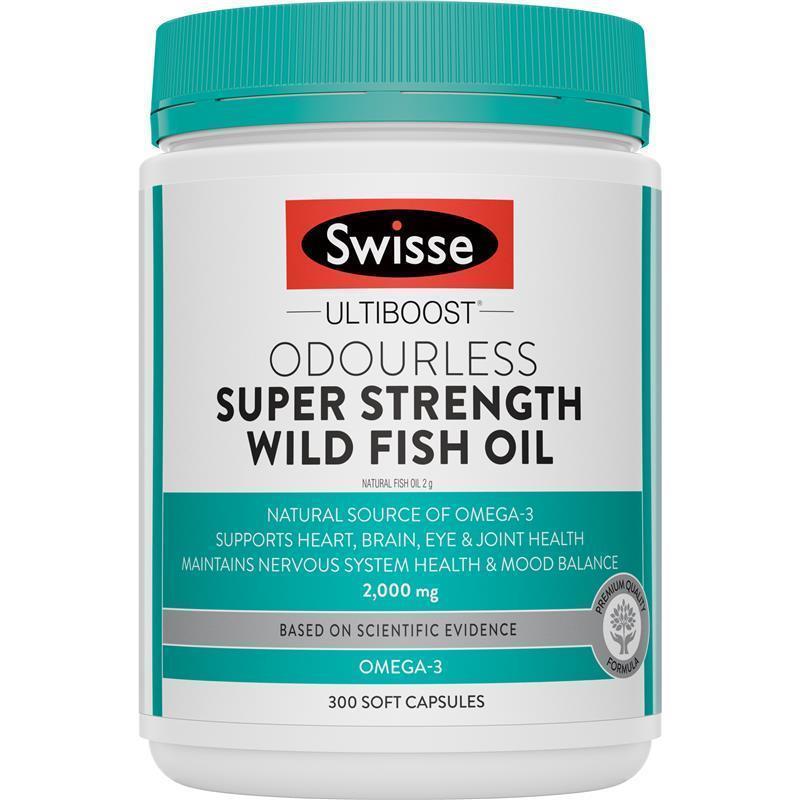 Swisse Ultiboost Odourless Super Strength Wild Fish Oil 2000mg 300 Capsules | 澳洲代購 | 空運到港
