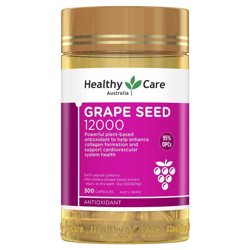 Healthy Care Grape Seed Extract 12000 Gold Jar 300 Capsules | 澳洲代購 | 空運到港