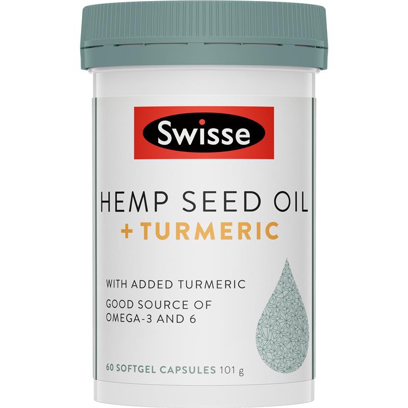 Swisse Hemp Seed Oil + Turmeric 60 Capsules | 澳洲代購 | 空運到港