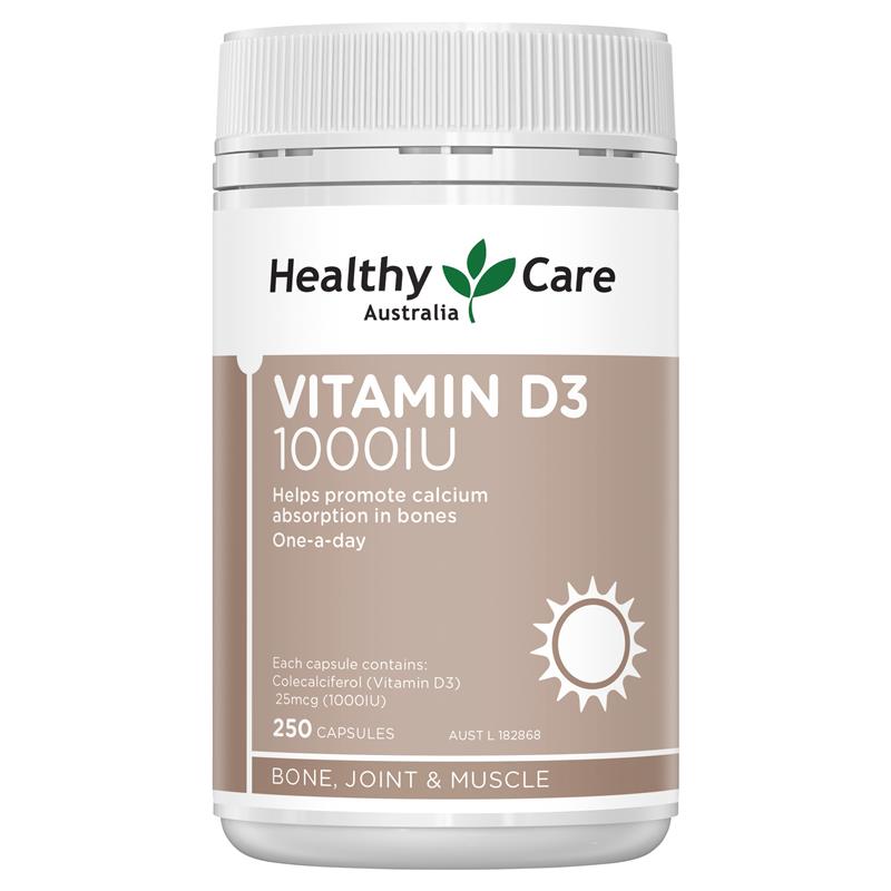 Healthy Care Vitamin D3 1000IU 250 softgel Capsules | 澳洲代購 | 空運到港