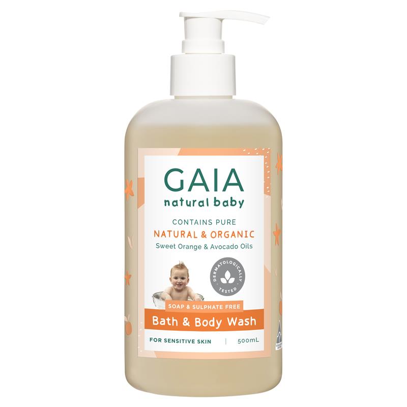 Gaia Natural Baby Bath & Body Wash 500ml Pump | 澳洲代購 | 空運到港