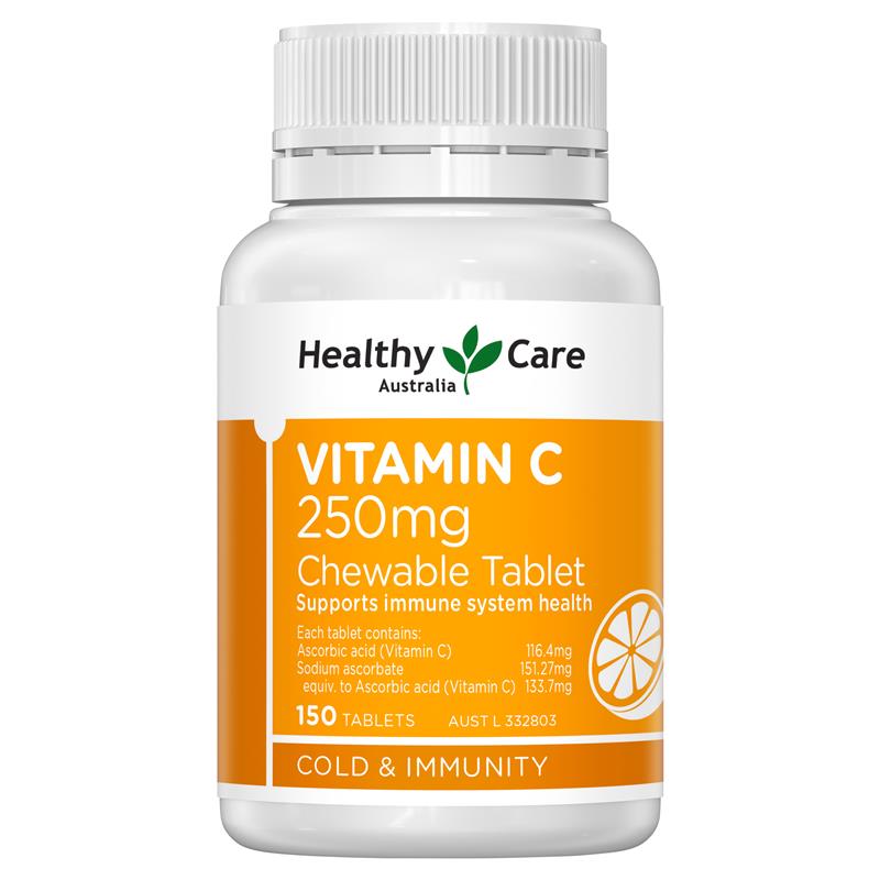 Healthy Care Vitamin C 250mg 150 Chewable Tablets | 澳洲代購 | 空運到港