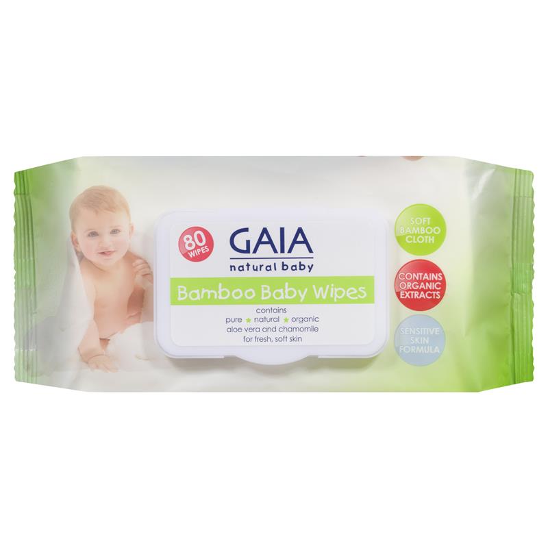 Gaia Natural Baby Bamboo Wipes 80 | 澳洲代購 | 空運到港