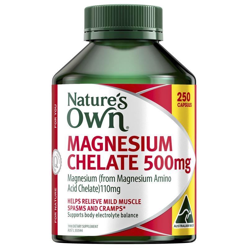 Nature's Own Magnesium Chelate 500mg 250 Capsules | 澳洲代購 | 空運到港