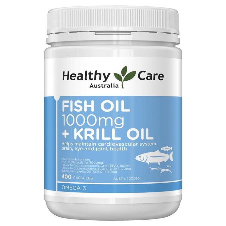 Healthy Care Fish Oil 1000mg and Krill 400 Capsules | 澳洲代購 | 空運到港