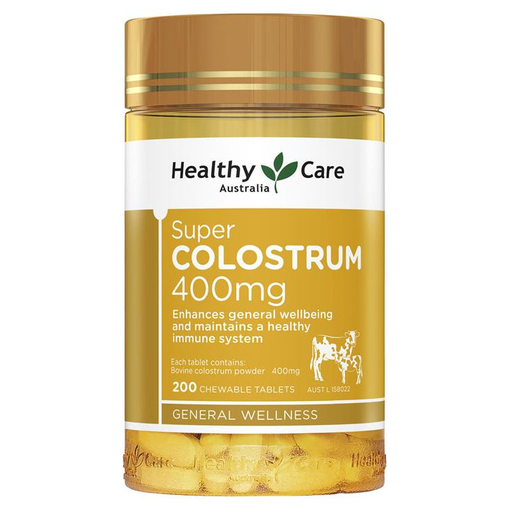 Healthy Care Super Colostrum 400mg 200 Chewable Tablets | 澳洲代購 | 空運到港