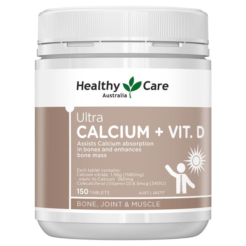 Healthy Care Ultra Calcium Plus Vitamin D 150 Tablets | 澳洲代購 | 空運到港