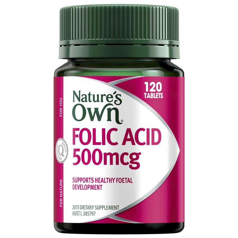 Nature's Own Folic Acid 500mg 120 Tablets | 澳洲代購 | 空運到港