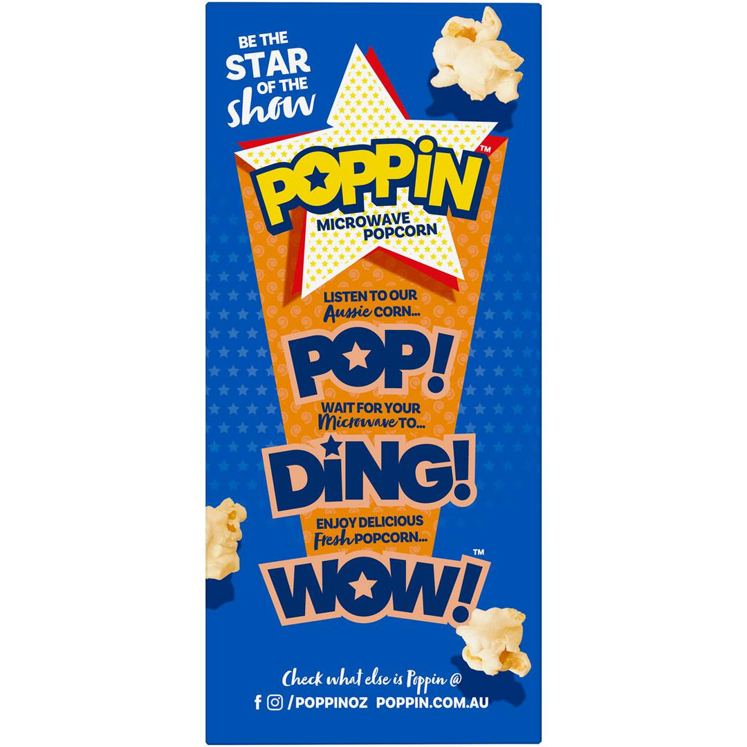 Poppin Microwave Popcorn Triple Butter Flavour (4 Share Packs)