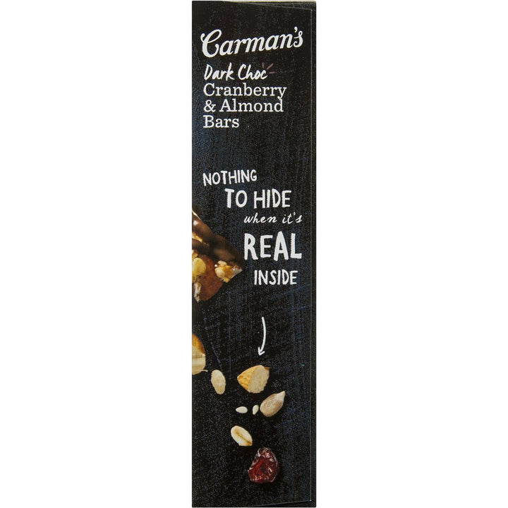 Carman's Nut Bars: Dark Choc Cranberry & Almond (6 Bars) | Carman's Kitchen
