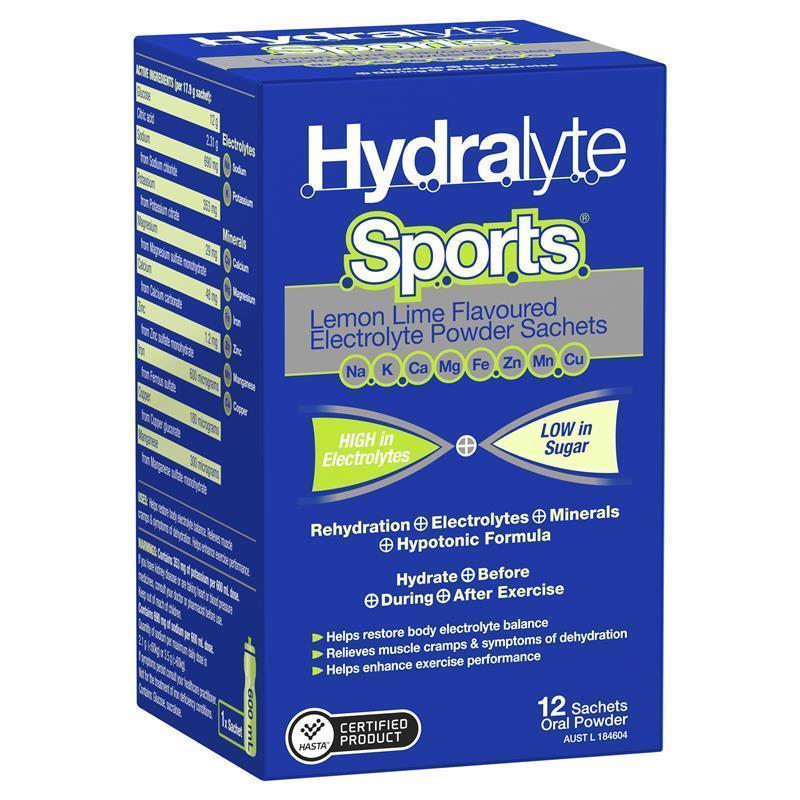 Hydralyte Sports Lemon Lime 12 Sachet
