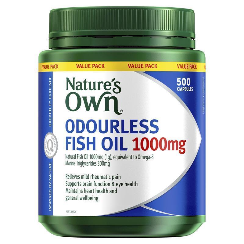 Nature's Own Odourless Fish Oil 1000mg 500 Capsules | 澳洲代購 | 空運到港