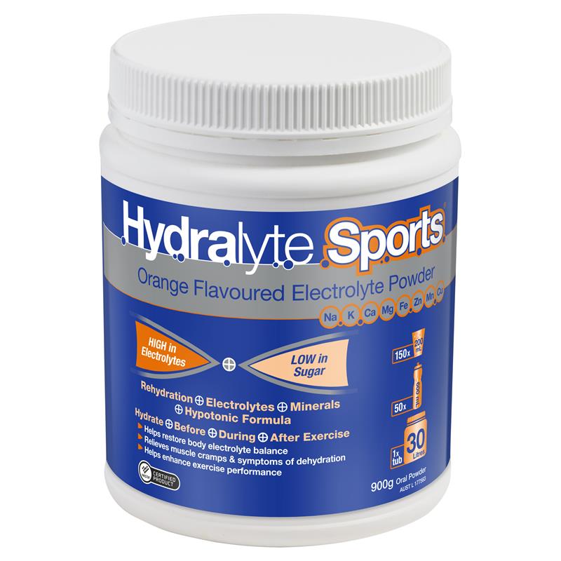 Hydralyte Sports Orange Powder 900g Tub