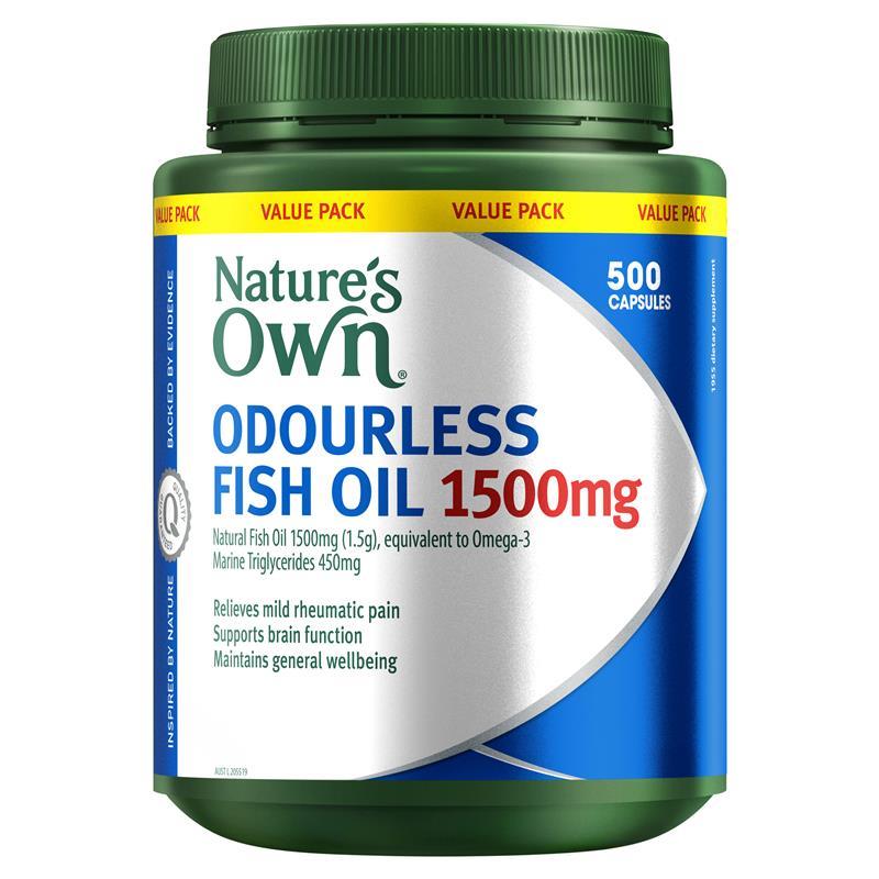 Nature's Own Odourless Fish Oil 1500mg 500 capsules | 澳洲代購 | 空運到港