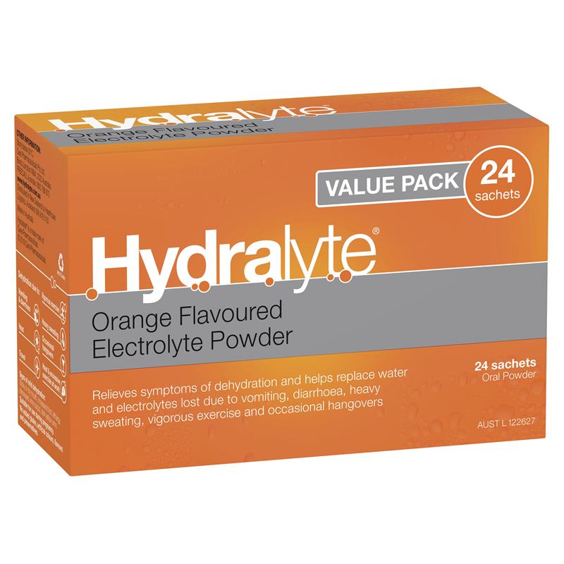 Hydralyte Orange Sachets Value Pack 4.9g x 24