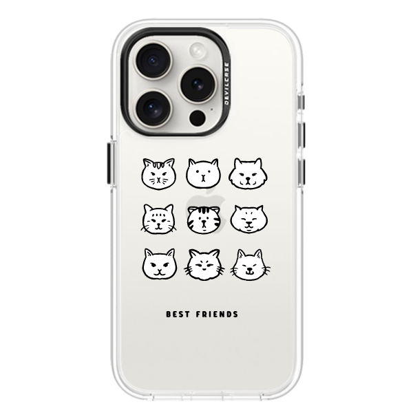 彩繪手機殼 - 黑白貓貓朋友 | 惡魔防摔殼(標準版)