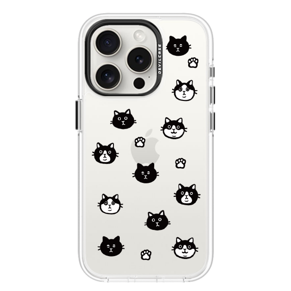 彩繪手機殼 - 黑白貓印花 | 惡魔防摔殼(標準版)