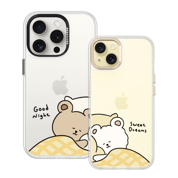 對殼 - 咖啡熊熊晚安 / 白熊熊好夢 | 創意設計手機殼
