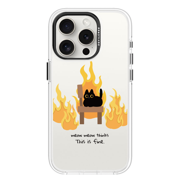 彩繪手機殼 - 燃燒小黑貓 | 惡魔防摔殼(標準版)