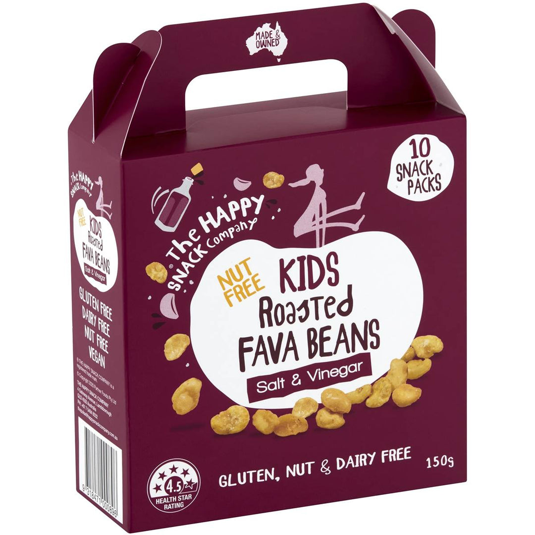 The Happy Snack Company Kids Fava Beans Salt And Vinegar 10 Pack