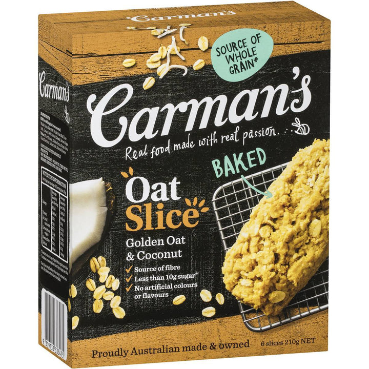 Carman's Oat Slice: Golden Oat & Coconut 210g | Carman's Kitchen