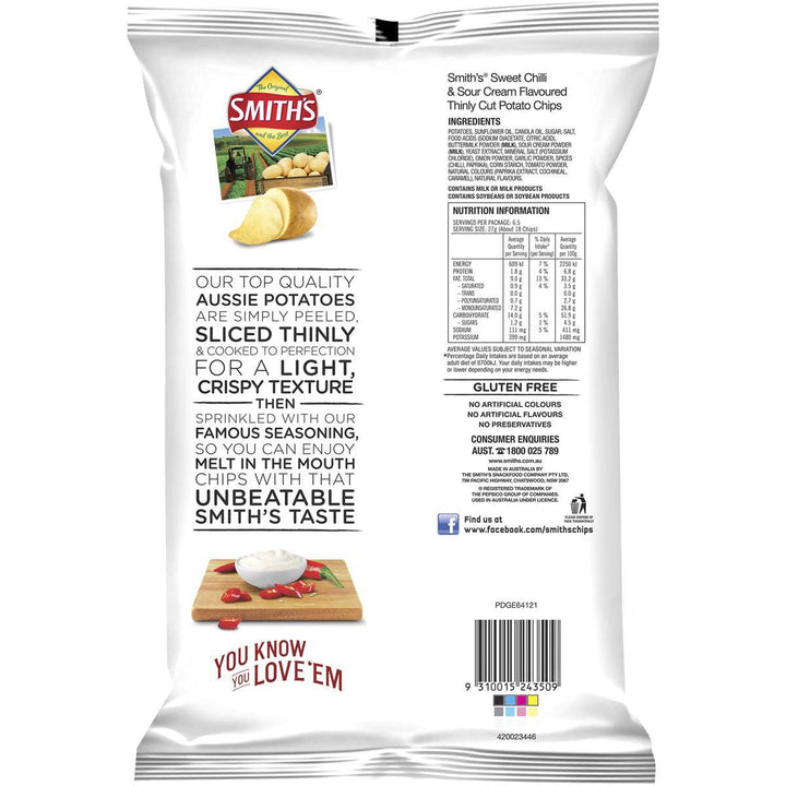Thinly Cut Sweet Chilli & Sour Cream Chips | Smith's