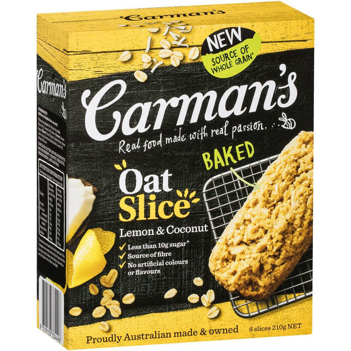 Carman's Oat Slice: Lemon Coconut 210g | Carman's Kitchen