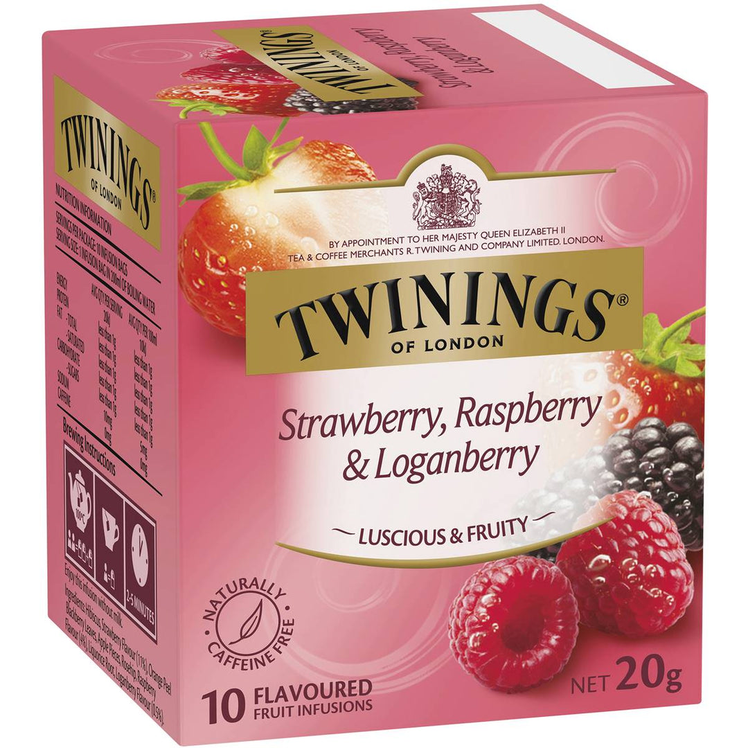 Twinings Strawberry, Raspberry & Loganberry Tea Bags 10 Pack | 澳洲代購