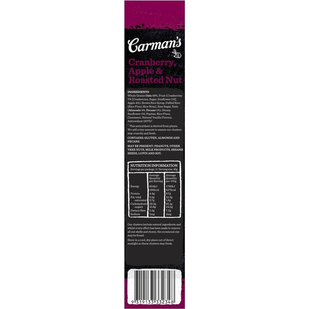 Carman's Crunchy Clusters: Cranberry Apple & Roasted Nut 500g | Carman's Kitchen