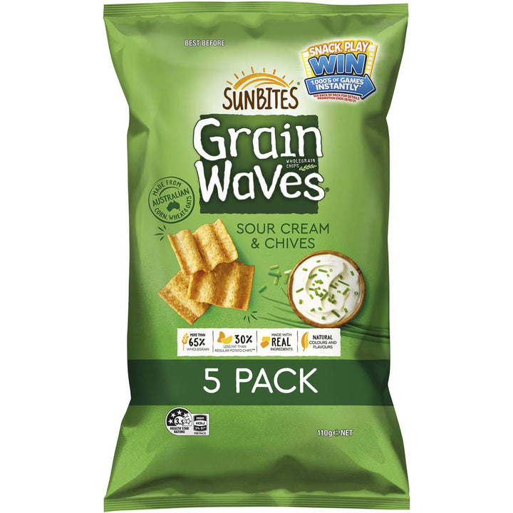 Sunbites Grain Waves Snacks Multipack Sour Cream & Chives Share Pack 5 pack