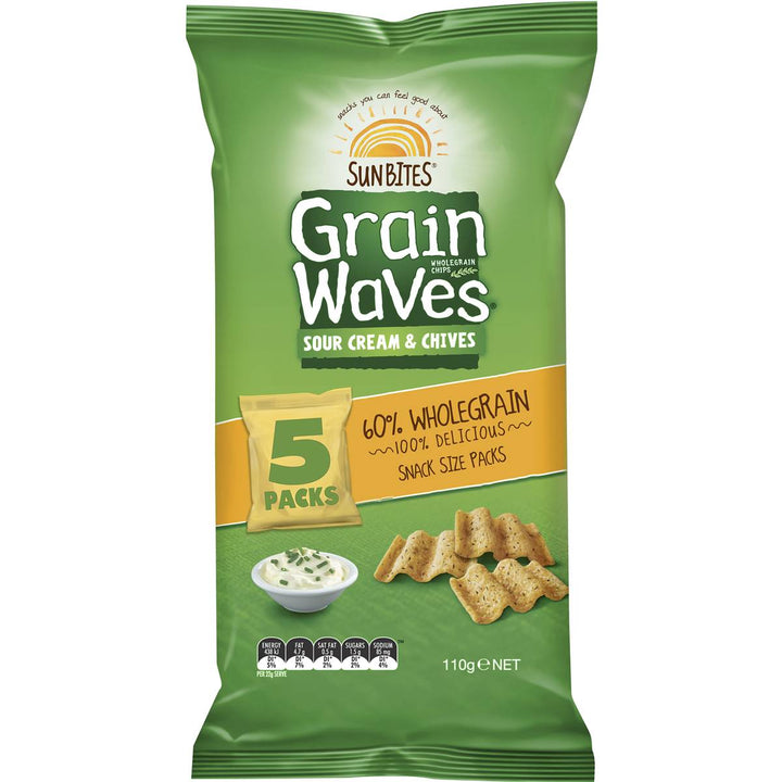 Sunbites Grain Waves Snacks Multipack Sour Cream & Chives Share Pack 5 pack