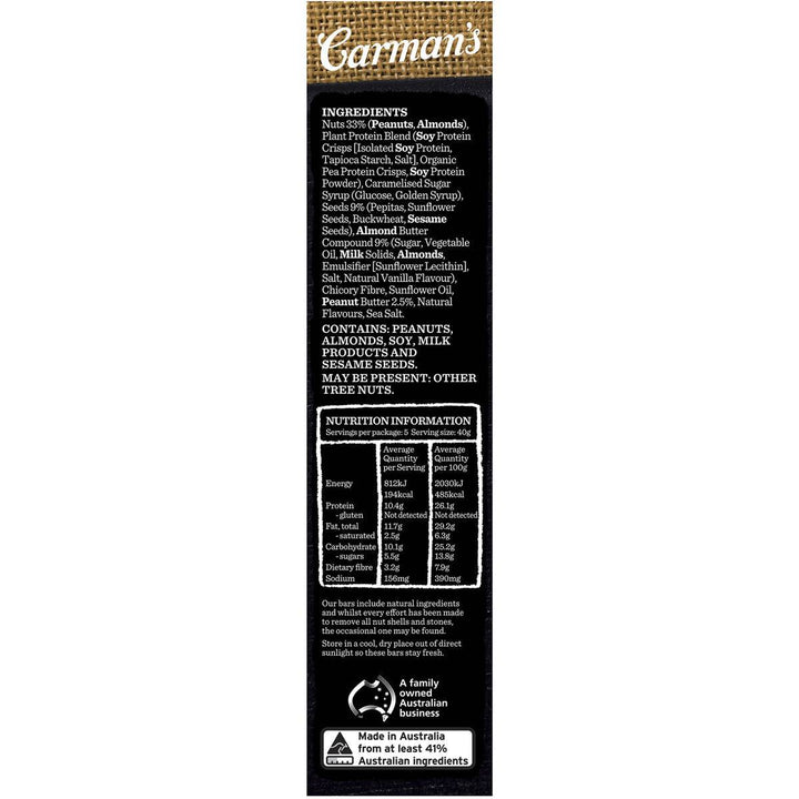 Carman's Protein: Salted Caramel Nut Butter (5 Bars) | Carman's Kitchen