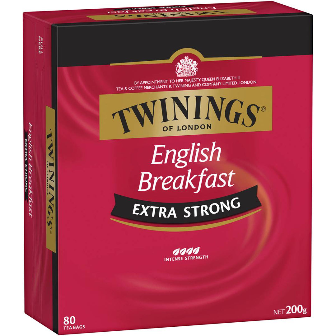 Twinings English Breakfast Extra Strong Tea Bags 80 Pack | 澳洲代購